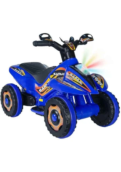 UJ Toys Safari Müzikli ve LED Işıklı Akülü/bingit Mavi Atv 6V