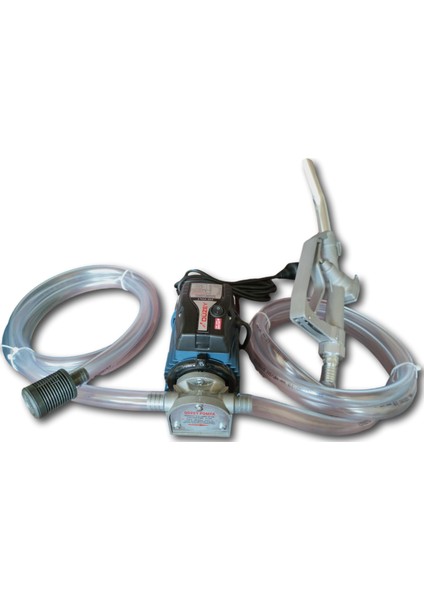 220 Volt 3/4'' Çıkışlı Dıştan Çekme Mazot Aktarma Sıvı Transfer Pompası + Akaryakıt Tabancası + 5 Metre Hortum Set