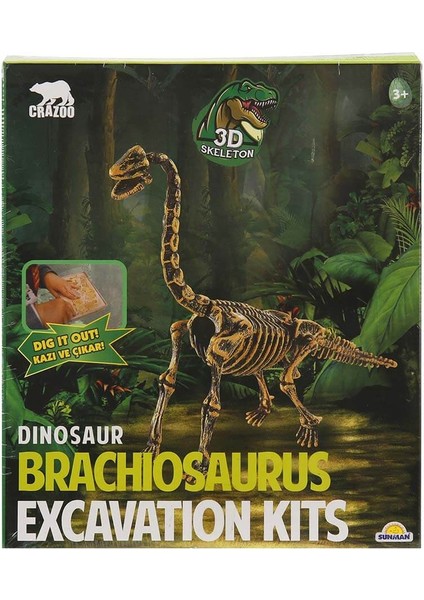 3D Fosil Kazı Seti: Dinozor Brachiosaurus