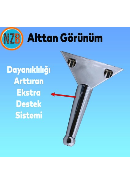 Mobilya Kanepe Sehpa Tv Ünitesi Koltuk Ayağı 14 cm Krom Renk Baza Ayak fiyatları