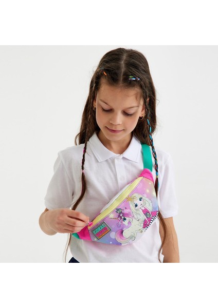 Coral High Kids Pembe Su Yeşili Unicornlu Kız Desenli Bel Çantası 12605