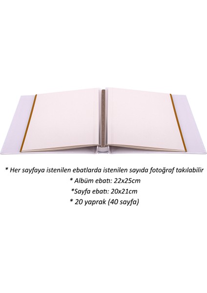 20 Yaprak 22X25CM Kendinden Yapışkanlı Dantelli Fotoğraf Albümü Pembe Renk