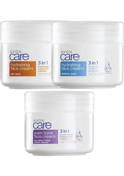 Care 3 In 1 Hydrating ve Even Tone Üçlü Yüz Kremi Paketi