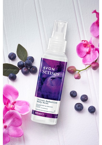 Velvet Seduction Yaban Mersini ve Orkide Kokulu Vücut Spreyi 100 Ml. Üçlü Set fırsatları