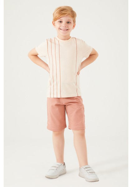 2509 Vertical Stripes Erkek Çocuk Bermuda Takım