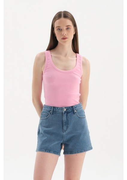 Pembe Kalın Askılı Ribli Atlet