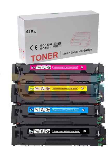 Hp M454DW 415A Muadil Toner Seti Çipsiz Tüm Renkler
