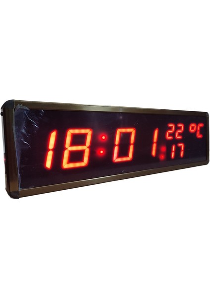 Sanec Displayli Saniyeli Dijital Saat ve Derece (Kasa: 17X50 cm - Kırmızı) fiyatları