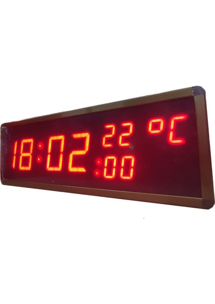 Sanec Displayli Saniyeli Dijital Saat ve Derece (Kasa: 17X50 cm - Kırmızı) modelleri