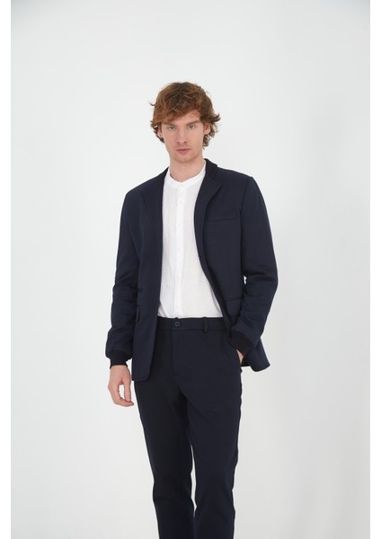 Erkek Regular Fit Düğmeli Çok Cepli Blazer Rahat Spor Ceket