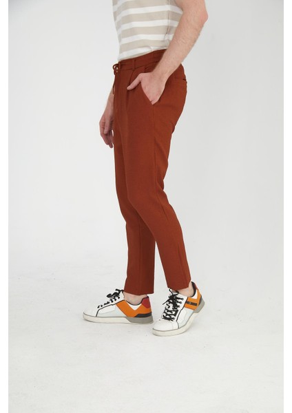 Erkek Regular Fit Fermuarlı ve Bağcıklı Rahat Jogger Pantolon
