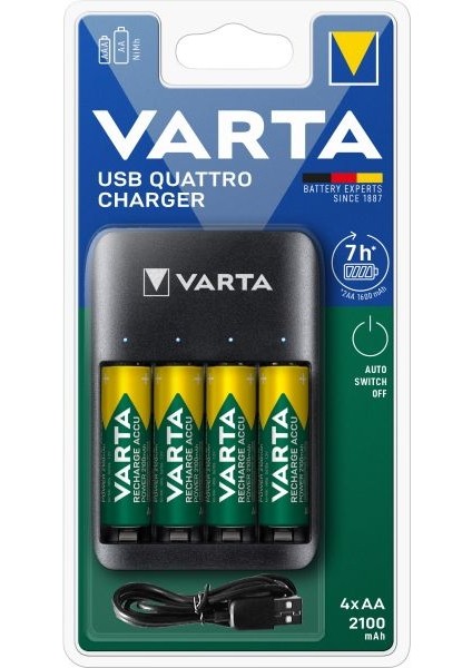 USB Quattro Charger Pil Şarj CIHAZI+4X2100 Aa Şarjlı Pil+Kılıf Hediye fiyatları