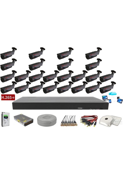 24'lü 5mp Lens Ahd Full Paket Güvenlik Kamerası