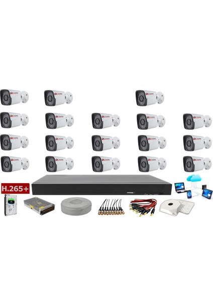 Metal Kasa Gece Görüşlü 18 Kameralı 5 Mp Sony Lens Ahd Güvenlik Kamera Sistemi