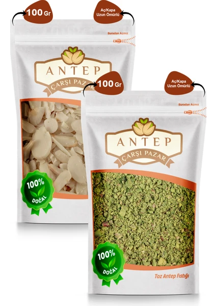 Antep Çarşı Pazar Toz Antep Fıstığı 100 Gr. | File Badem 100 Gr.