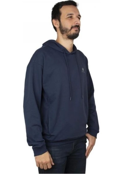 Basic Hoodie Lacivert Erkek Sweatshirt M-SN73 101350271