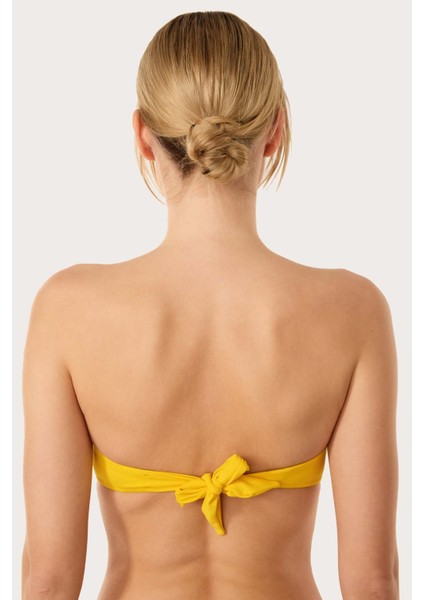 63567 Sarı Straplez Bikini Üstü