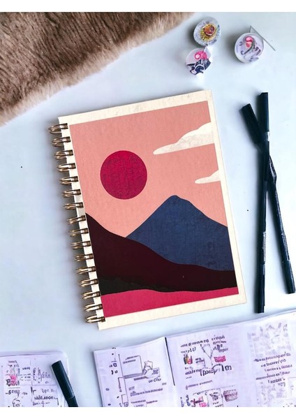 Bullet Journal | Noktalı | A5 | Bakır Çelik Spiral | 120 Sayfa | Özel Tasarım Pro Defter | Karton Kapak BJ09-T505