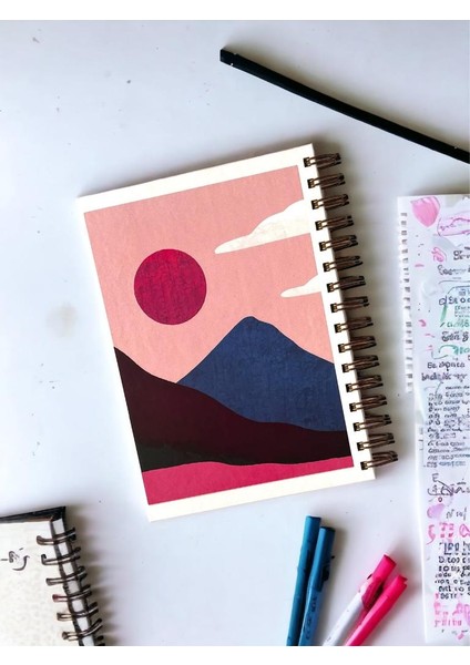 Bullet Journal | Noktalı | A5 | Bakır Çelik Spiral | 120 Sayfa | Özel Tasarım Pro Defter | Karton Kapak BJ09-T505