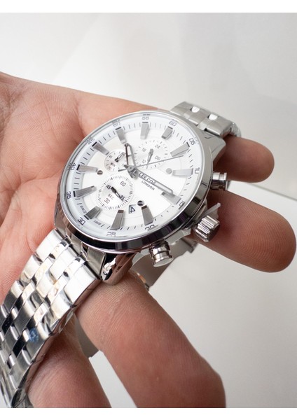 43 mm Dual Time Çelik Erkek Kol Saati fiyatları