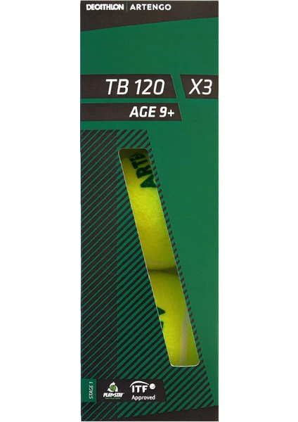 Artengo Tenis Topu - 3 Adet - Yeşil - Tb120