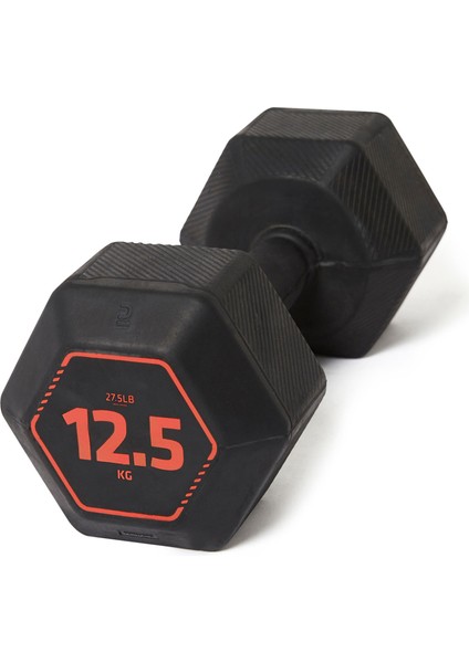 Corength Kauçuk Altıgen 12,5 kg Dambıl - Siyah - Hex - Kas Geliştirme / Crosstraining