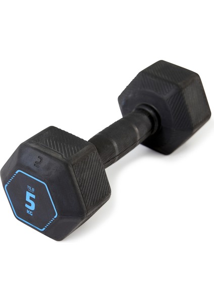 Corength Kauçuk 5 Kg Dambıl - Siyah - Hex - Kas Geliştirme / Crosstraining