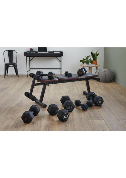 Corength Kauçuk 5 Kg Dambıl - Siyah - Hex - Kas Geliştirme / Crosstraining