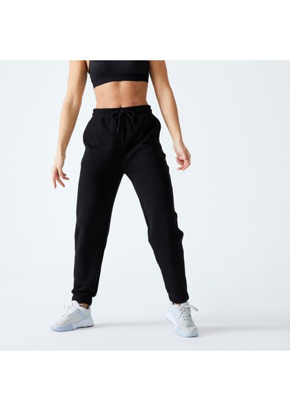 DOMYOS Kadın Siyah Regular Eşofman Altı 500 - Fitness