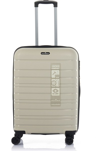 Gold Pp Valiz 8010 Ekru Tsa Kilitli Orta Boy fiyatları