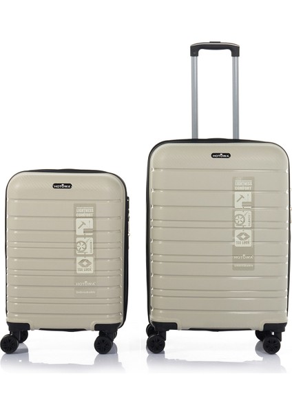 Gold Pp Valiz 8010 Ekru Tsa Kilitli Ikili Set fiyatları