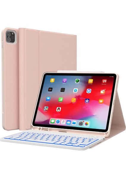 Ipad Pro 4.nesil 11" Inç (M2 Çipli) 2022 Uyumlu Bluetooth Türkçe Q Klavyeli Kılıfı (Tablet Değildir)