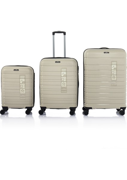 Gold Pp Valiz 8010 Ekru Tsa Kilitli Üçlü Set fiyatları