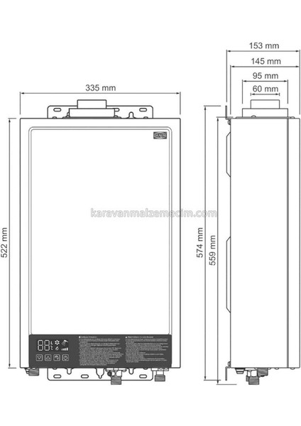 UKDAX-12STL 12 Litre Hermetik Gazlı Şofben - 220V fiyatları