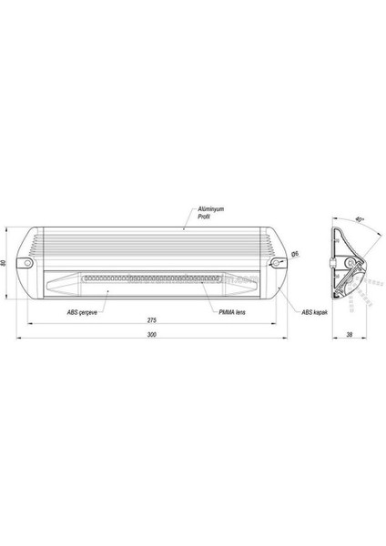 30CM Dış LED Aydınlatma 12V/24V Su Geçirmez fiyatları