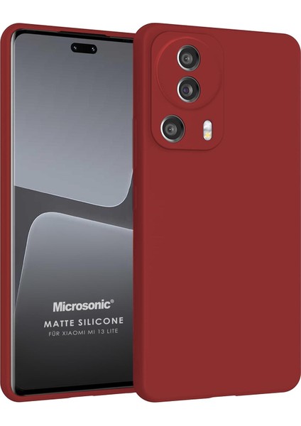 Matte Silicone Xiaomi Mi 13 Lite Kılıf Kırmızı