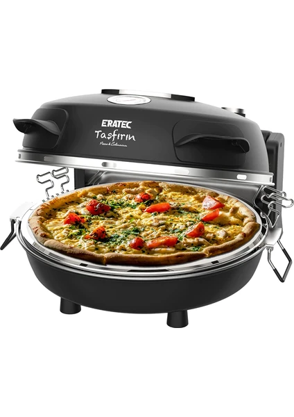 Eratec - Taş Fırın S Pm-27 (Yeni Model) Iç ve Dış Mekanlar Için Elektikli Pizza /lahmacun Mini Fırını