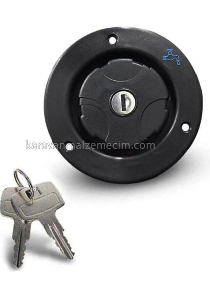 Su Dolum Girişi Anahtarlı Kilitli Su Dolum Noktası - Siyah
