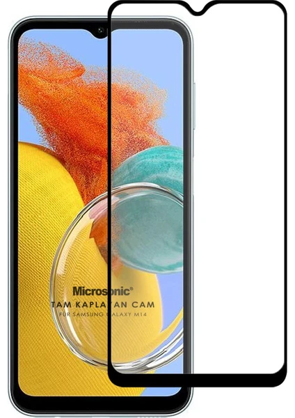 Samsung Galaxy M14 Tam Kaplayan Temperli Cam Ekran Koruyucu Siyah