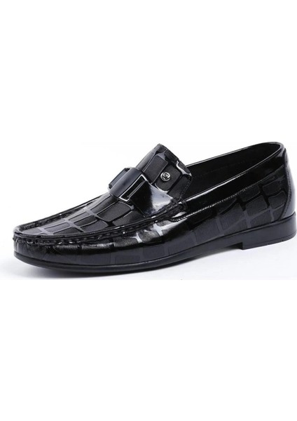2596 Loafer Baskılı Siyah Rugan Ayakkabı fiyatları