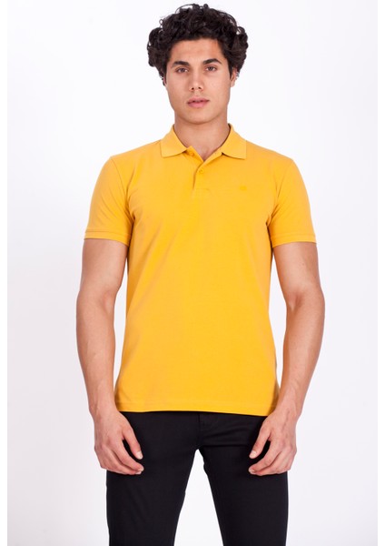 Erkek Polo Yaka Cepsiz Slim Fit %100 Pamuk Düz Tshirt Ncs 1055