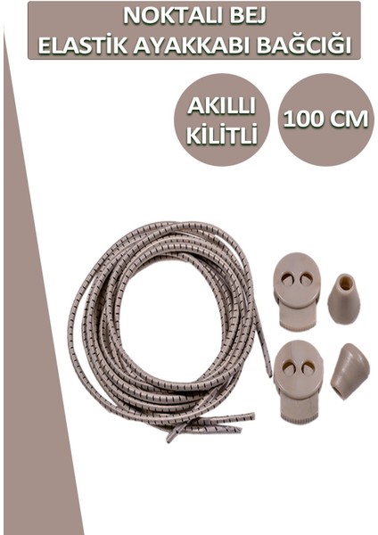Lucky Akıllı Kilitli Elastik Noktalı Ayakkabı Bağcık 100 cm