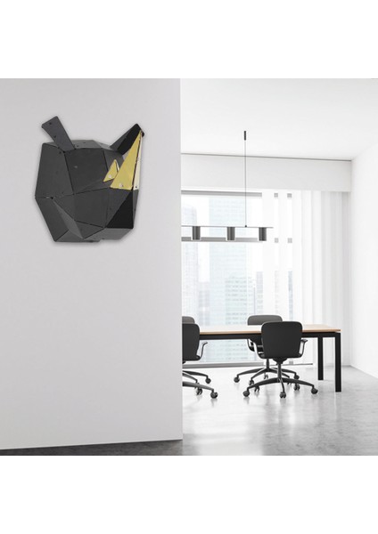 Geometrik Desen Lazer Kesim Metal Gergedan Kafası Origami Duvar Dekorasyonu fiyatları