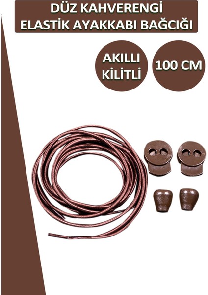 Lucky Akıllı Kilitli Elastik Düz Ayakkabı Bağcık 100 cm