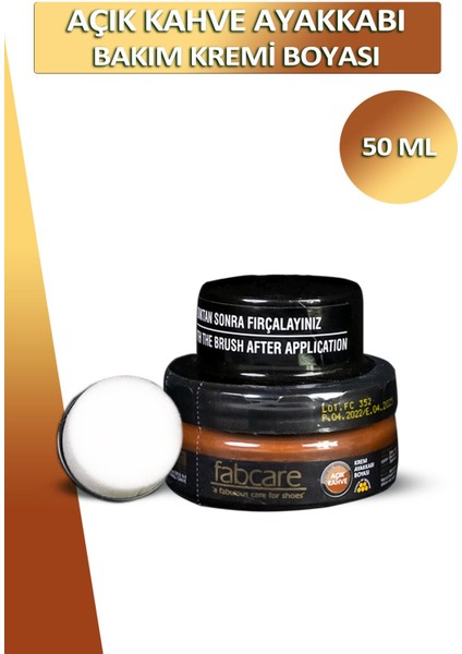 Fabcare Ayakkabı Bakım Kremi Boyası Cam Kavanoz Süngerli 50 ml