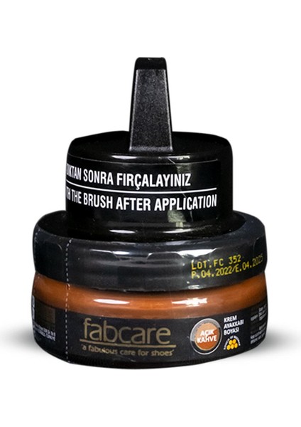 Fabcare Ayakkabı Bakım Kremi Boyası Cam Kavanoz Süngerli 50 ml