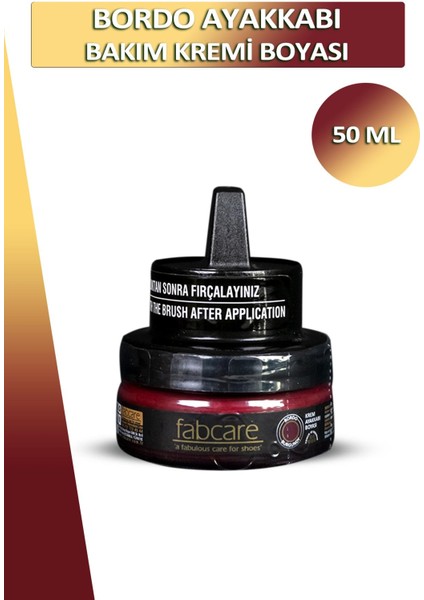 Fabcare Ayakkabı Bakım Kremi Boyası Cam Kavanoz Süngerli 50 ml