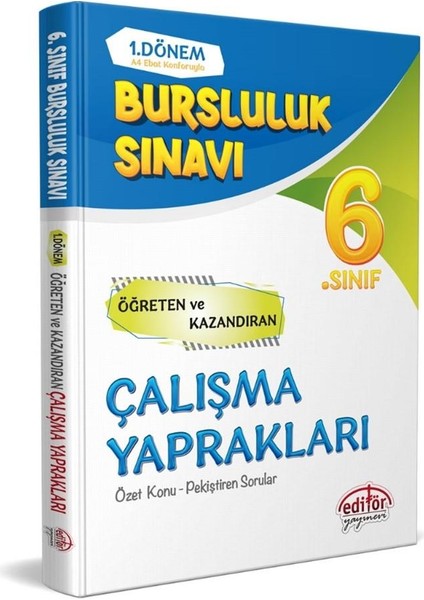 6. Sınıf 1. Dönem Bursluluk Sınavı Çalışma Yaprakları