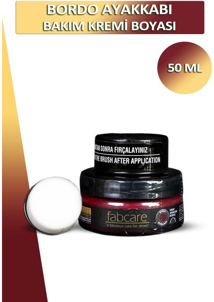 Fabcare Ayakkabı Bakım Kremi Boyası Cam Kavanoz Süngerli 50 ml