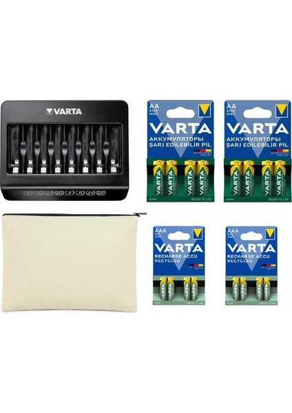 Lcd Multi Plus Aa Aaa Pil Şarj Cihazı Çanta+8 Adet 2100mah Aa Kalem+8 Adet 800mah Aaa İnce Pil